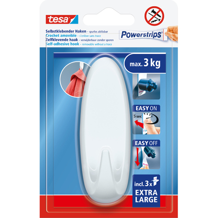 tesa Powerstrips Haken EXTRA LARGE Oval, wei