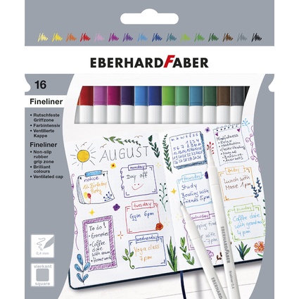 EBERHARD FABER Fineliner, 16er Kartonetui