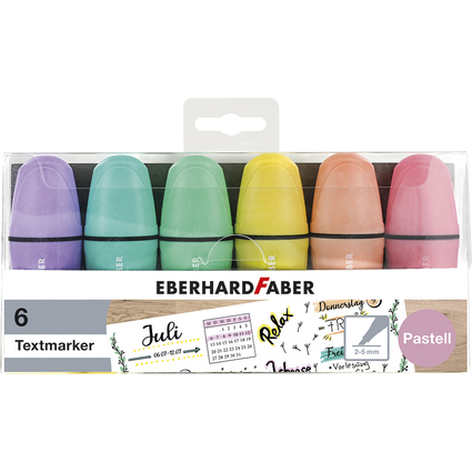 EBERHARD FABER Textmarker Mini Pastell, 6er Etui