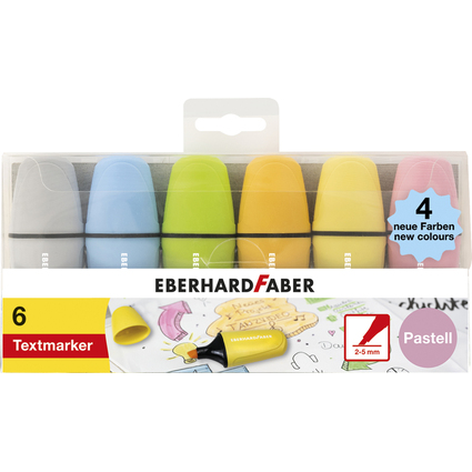 EBERHARD FABER Textmarker Mini Pastell NEW COLOURS, 6er Etui